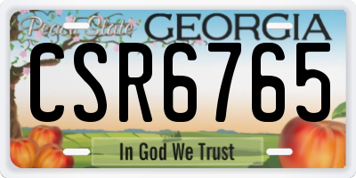 GA license plate CSR6765