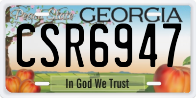 GA license plate CSR6947