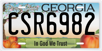 GA license plate CSR6982