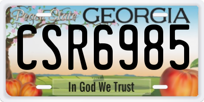 GA license plate CSR6985