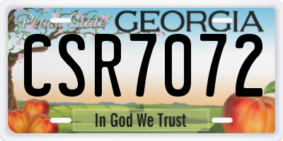 GA license plate CSR7072