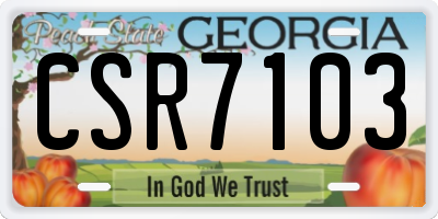GA license plate CSR7103