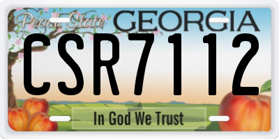 GA license plate CSR7112