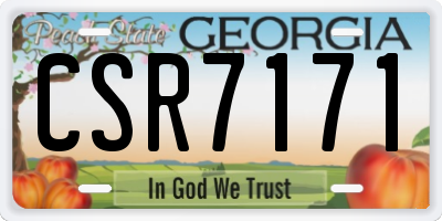 GA license plate CSR7171
