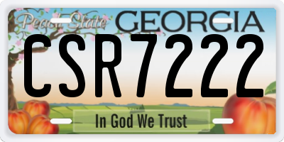 GA license plate CSR7222