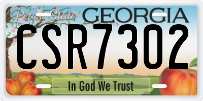 GA license plate CSR7302