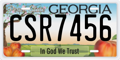 GA license plate CSR7456