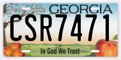 GA license plate CSR7471