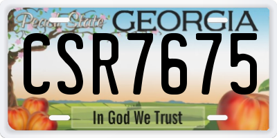 GA license plate CSR7675