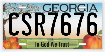 GA license plate CSR7676