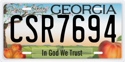GA license plate CSR7694