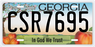 GA license plate CSR7695