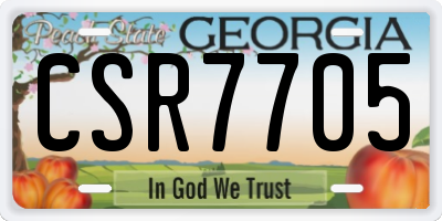 GA license plate CSR7705