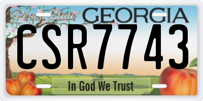 GA license plate CSR7743