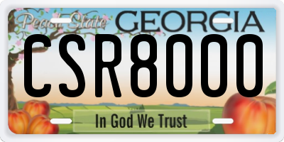 GA license plate CSR8000