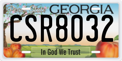 GA license plate CSR8032