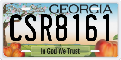 GA license plate CSR8161