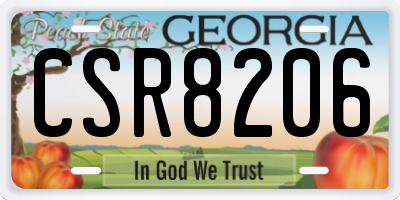 GA license plate CSR8206