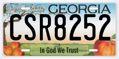 GA license plate CSR8252