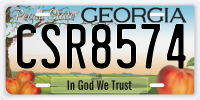 GA license plate CSR8574