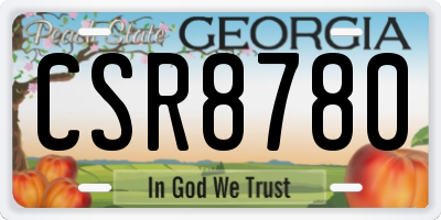 GA license plate CSR8780