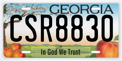 GA license plate CSR8830