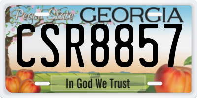 GA license plate CSR8857
