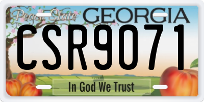 GA license plate CSR9071