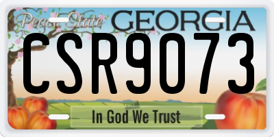 GA license plate CSR9073