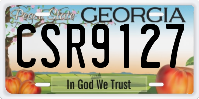 GA license plate CSR9127