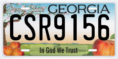GA license plate CSR9156