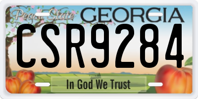 GA license plate CSR9284