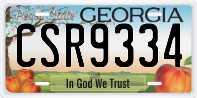 GA license plate CSR9334