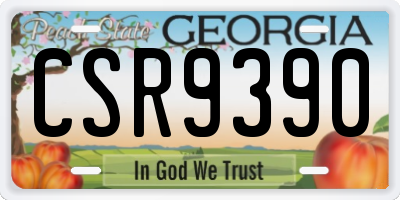 GA license plate CSR9390