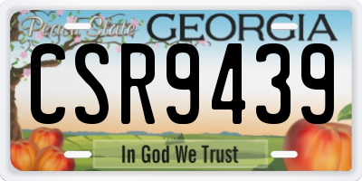 GA license plate CSR9439
