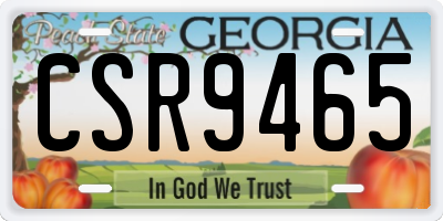 GA license plate CSR9465
