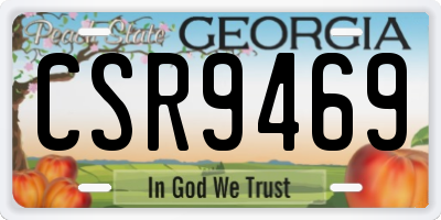 GA license plate CSR9469