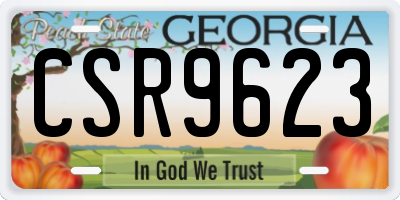 GA license plate CSR9623