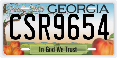 GA license plate CSR9654