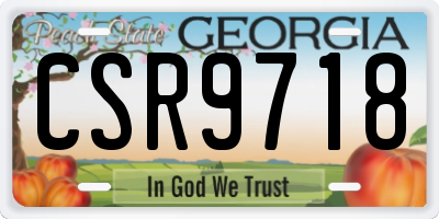 GA license plate CSR9718