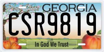 GA license plate CSR9819