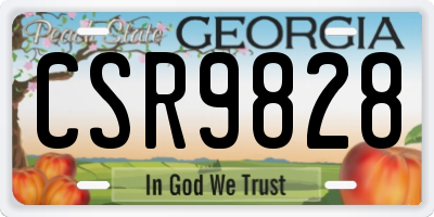 GA license plate CSR9828