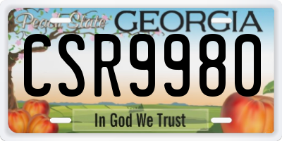 GA license plate CSR9980