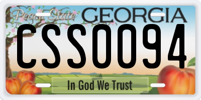 GA license plate CSS0094