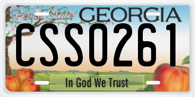 GA license plate CSS0261