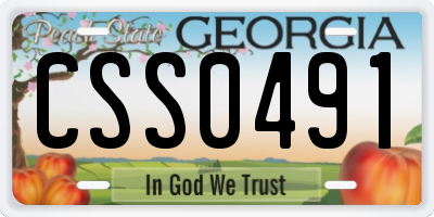 GA license plate CSS0491