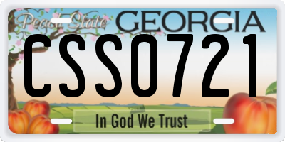 GA license plate CSS0721