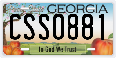 GA license plate CSS0881