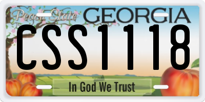 GA license plate CSS1118