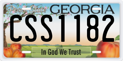 GA license plate CSS1182